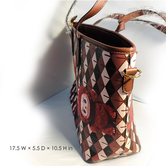 Labubu Monsters Character Tote Bag with Strap - Faux Leather - Picture 3 of 9